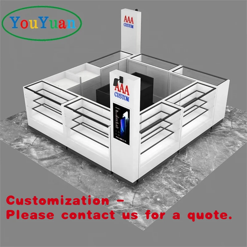 

custom.OEM Led Mobile Phone Accessories Display Counter Jewelry Glass showcase Cell Phone showcase