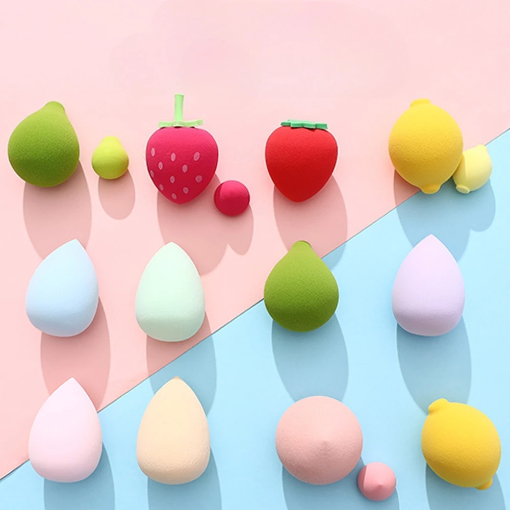 4Pcs Fruits Makeup Sponge Set Powder Puff Dry Wet Combined Beauty Foundation Tool Cosmetic Ball Powder Puff Bevel Make Up Sponge