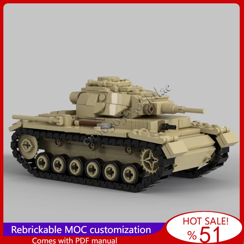 

New 437 Parts MOC Army Main Battle Sd Kfz 141 Tank Model DIY Assembled Educational Creative Children Toys Popular Birthday Gifts