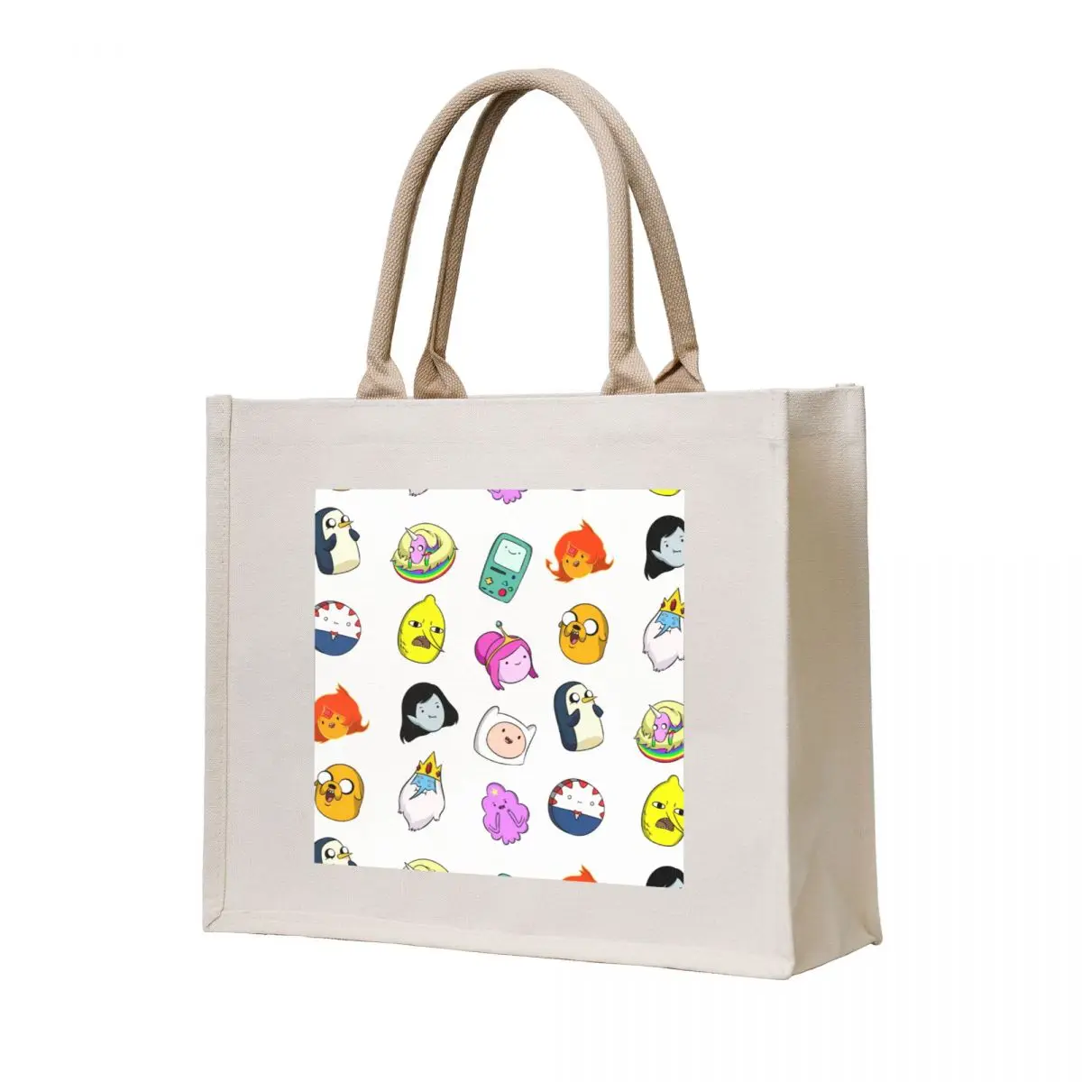 

Adventure Time Cute Faces Tote Bag Canvas shoulder bag Portable shopping bag shopping cart bags hand ladies