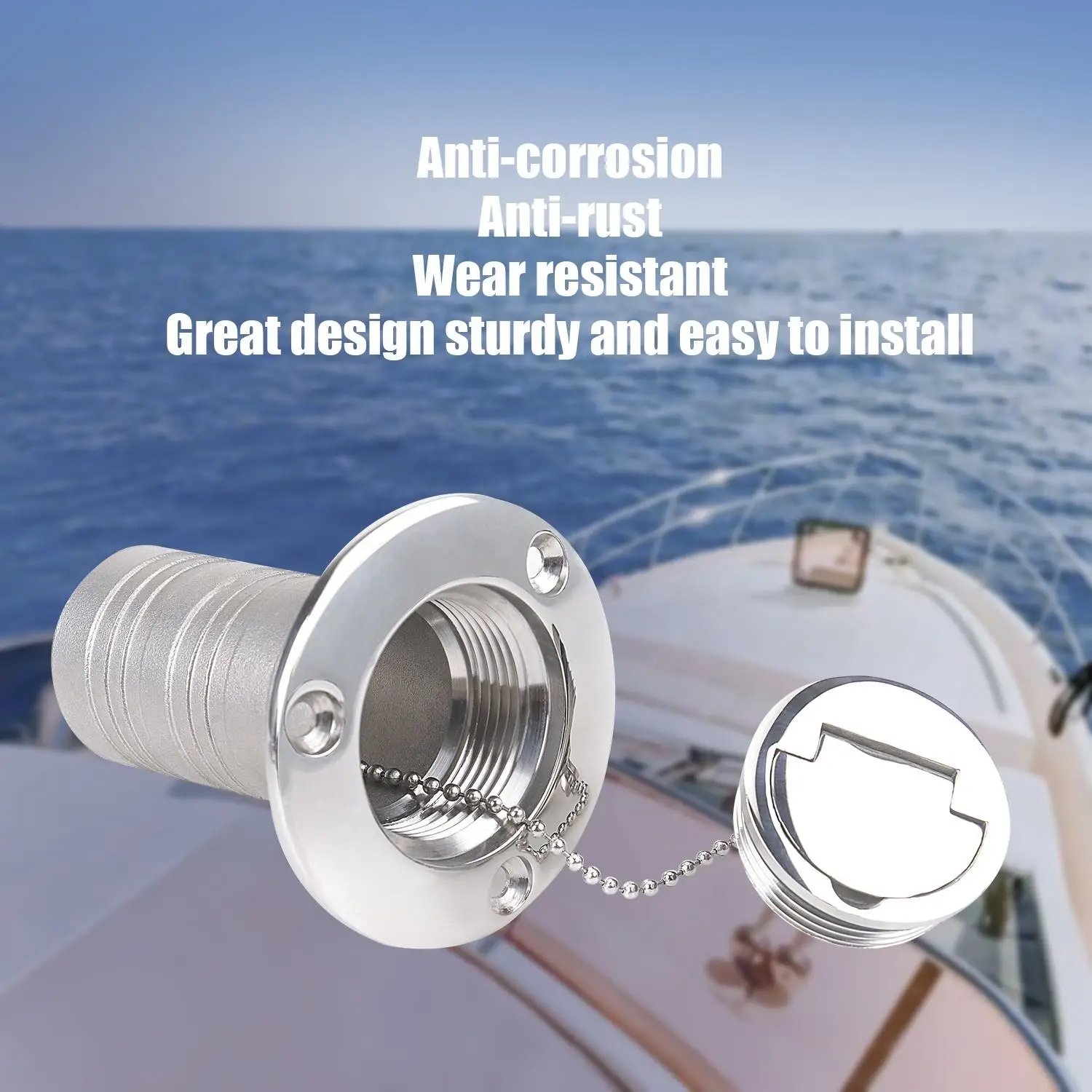 

Marine 316 Stainless Steel Deck Fill Cap with Key for Fuel Waste Water Gas - Yacht Boat Accessories Hardware