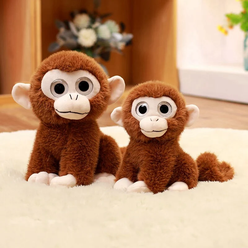 Simulation Big-eyed Monkey Plush Toy Soft Stuffed Long Tail Monkey Doll Home Decoration Birthday Gift For Children