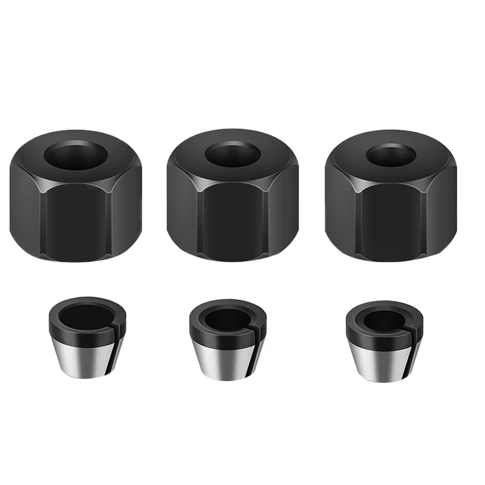 New Practical Trimmer Collet For Wood Router Metal Mounting Nut Power Tools 1/4inch 6mm 8mm Engraving Trimming Machine