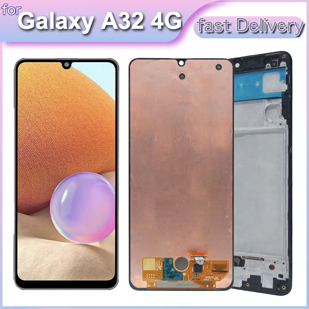 AMOLED LCD لسامسونج غالاكسي A32 4G الهاتف عرض تعمل باللمس استبدال لسامسونج A325F A325M A325N LCD اللمس محول الأرقام