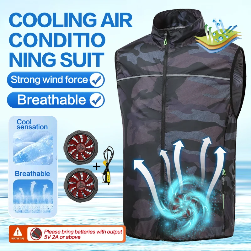 Sommer Kühlweste mit Ventilator für Männer und Frauen, Kühlweste für Arbeit, Sport, Outdoor, Camping, Angeln, Sommer-Kühljacke