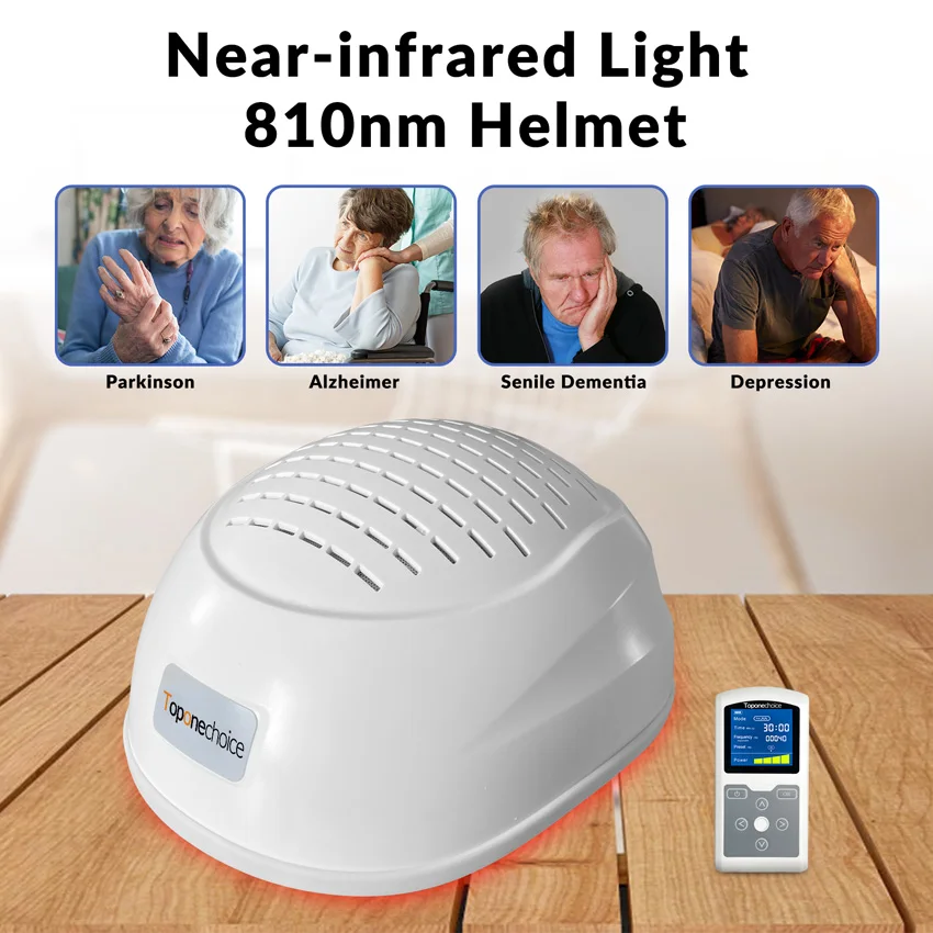 

810nm 1-20000Hz Photodynamic Near Infrared Light Therapy Brain Photobiomodulation Helmet for Parkinsons Stroke Rehabilitation