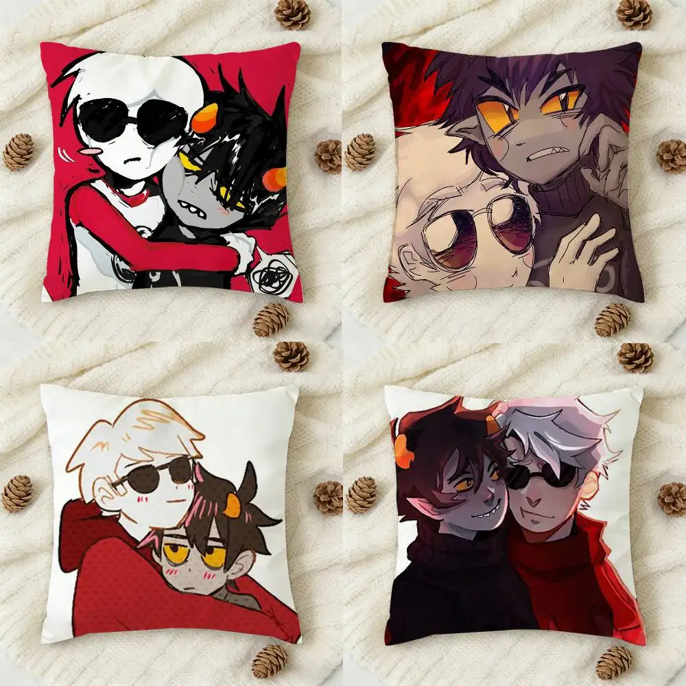 

H-Homestuck D-DaveKat Double-sided Printed Square Decorative Cushion Cover for Sofa Living Room Home Decor