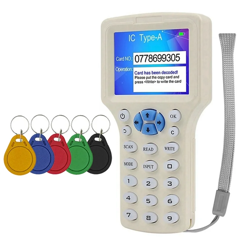 [NEW A09R!】 RFID NFC Smart Card Reader +5XUID Keychain RFID Duplicator 125K 13.56Mhz IC/ID Key Writer RFID Programmer Key Replic