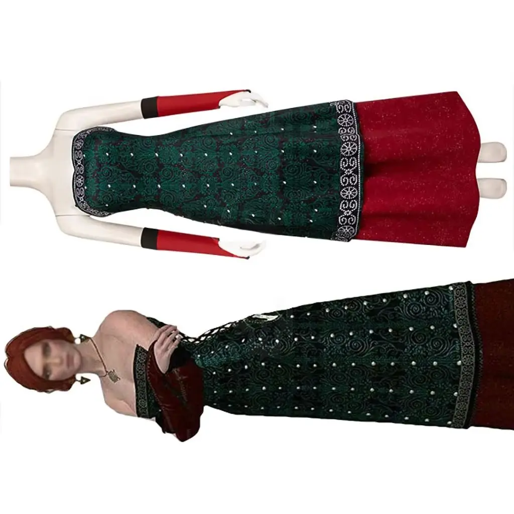 

Triss Merigold Cosplay Game Costume For Women Fantasia Tube Dress Uniform Halloween Carnival Party Witch Ball Gown