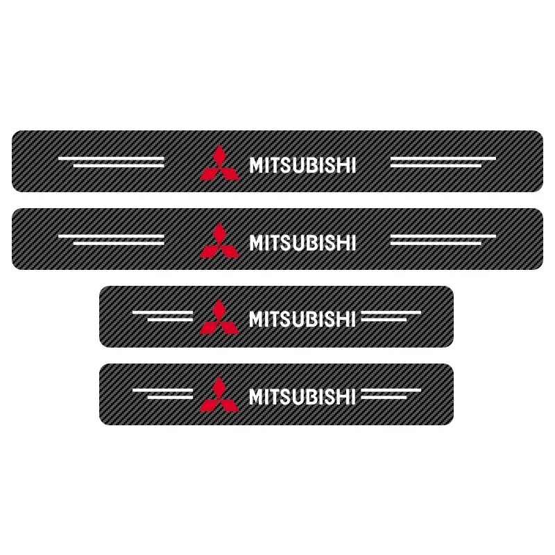 Car Door Plate Carbon Fiber Threshold Protector Sticker For Mitsubishi ASX Lancer Pajero Outlander L200 EVO Lancer Car Styling