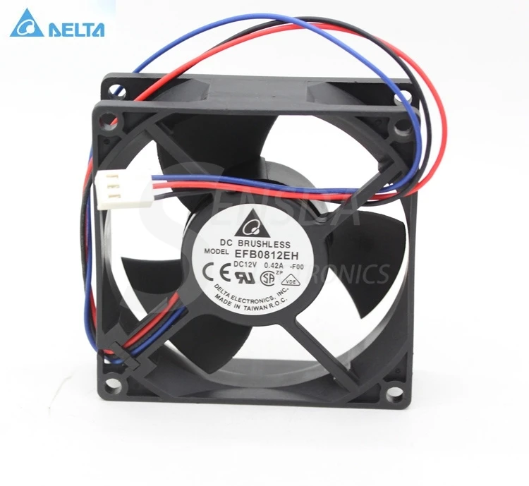 for delta EFB0812EH -F00 FOO 8025 8CM 80MM DC 12V 0.42A 3-pin computer cpu case Server Inverter Cooling fans