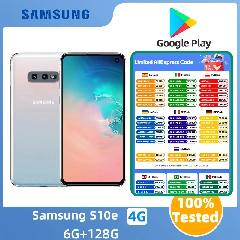 Samsung Galaxy S10e 4G G970U Android LTE  5.8inch  Screen CPU Snapdragon 855 16MP&12MP Camera  NFC good condition used phone