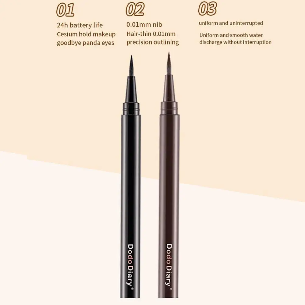 Black Liquid Eyeliner Pen para mulheres, impermeável Fast Dry, cabeça de esponja, lápis Eye Liner, maquiagem, sem manchas, cosméticos, Q3U8