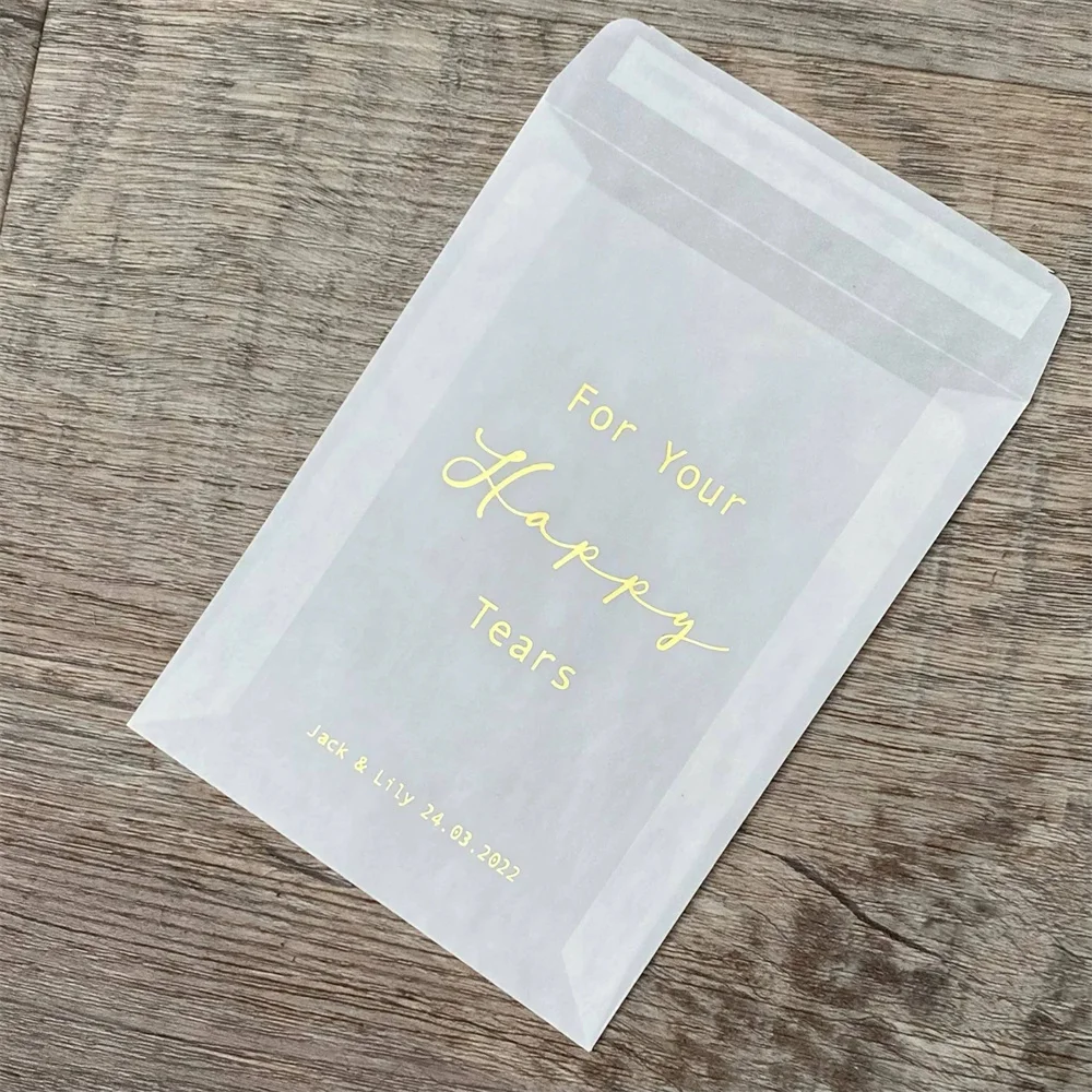 25pcs Any Design Personalised Foiled Wedding Tissue Packs | Personalised Wedding Confetti Packs | Happy Tears | Confetti Packs |