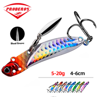 PROBEROS Metal VIB 5/10/12/15/20g Fishing Lure Vibration Spoon Hard Baits Crankbait Wobbler Swimbait Cicada VIB Tackle 8 Colors