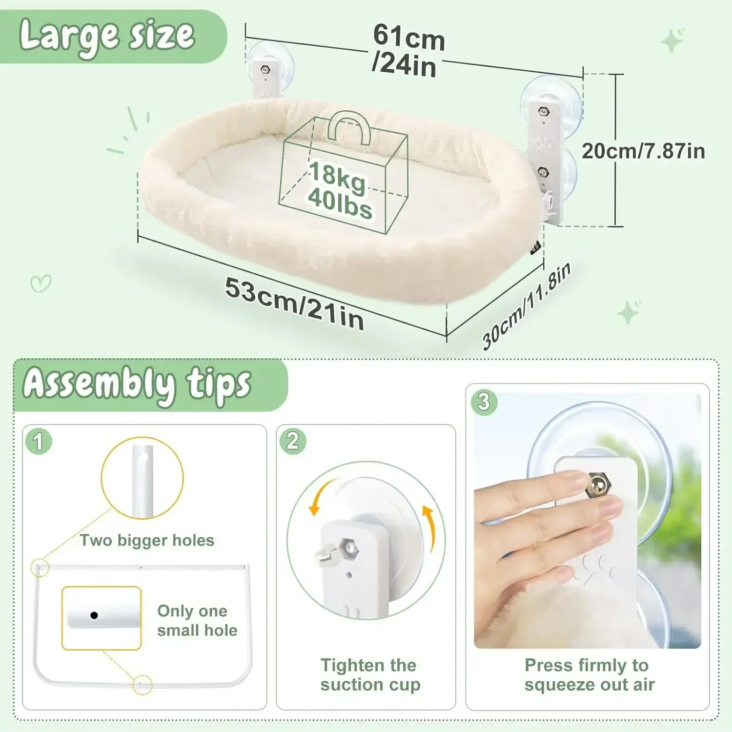 Winter Cat Hammock Foldable Pet Bed with Suction Cup for Window Balcony Sunbathing Glass Hanging Pet Nest Habitat Cat Supplies view 5