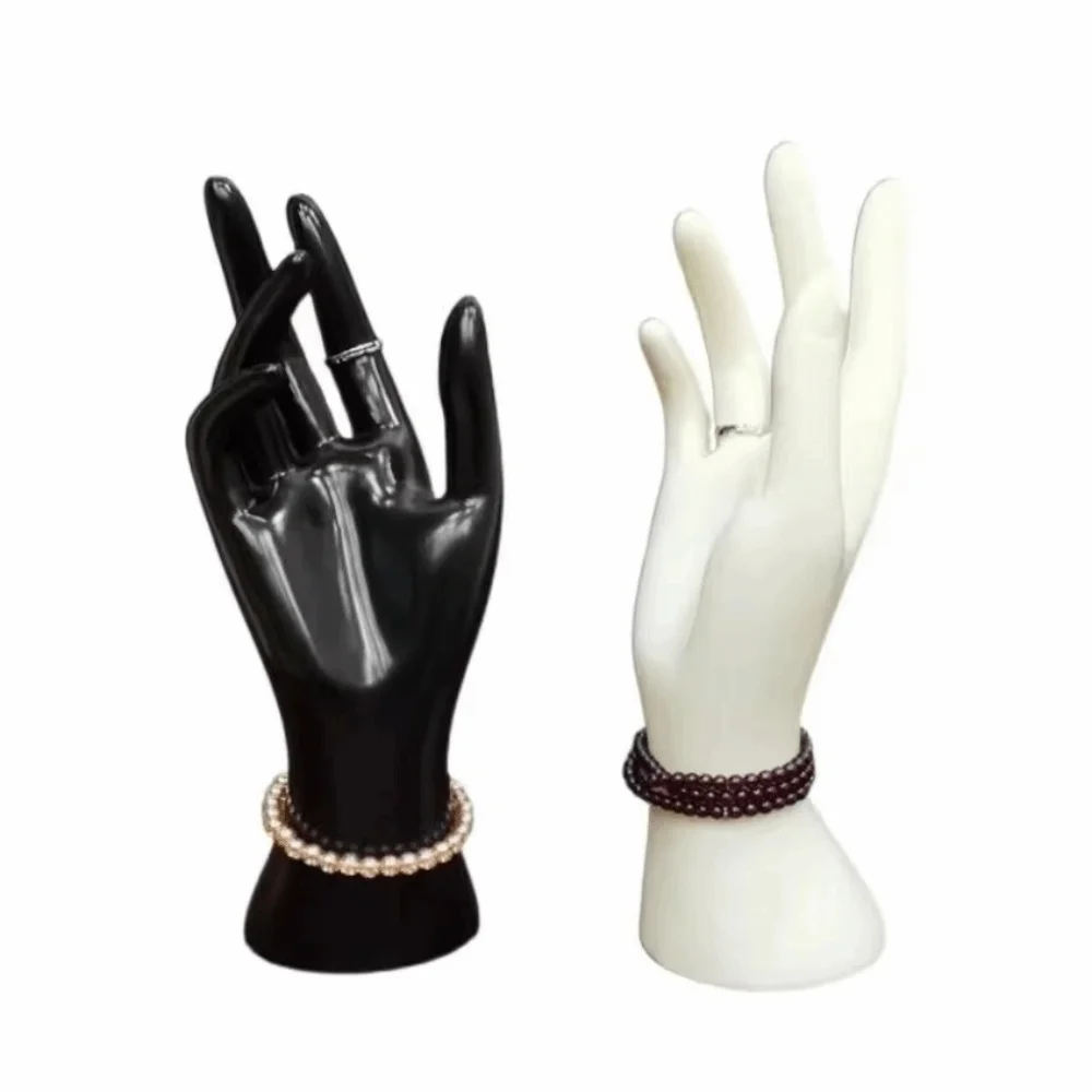 

Новый пластиковый дисплей для ювелирных изделий, ручная модель, эскиз, украшение, черный/белый органайзер для колец, стабильный реквизит, манекен, рука