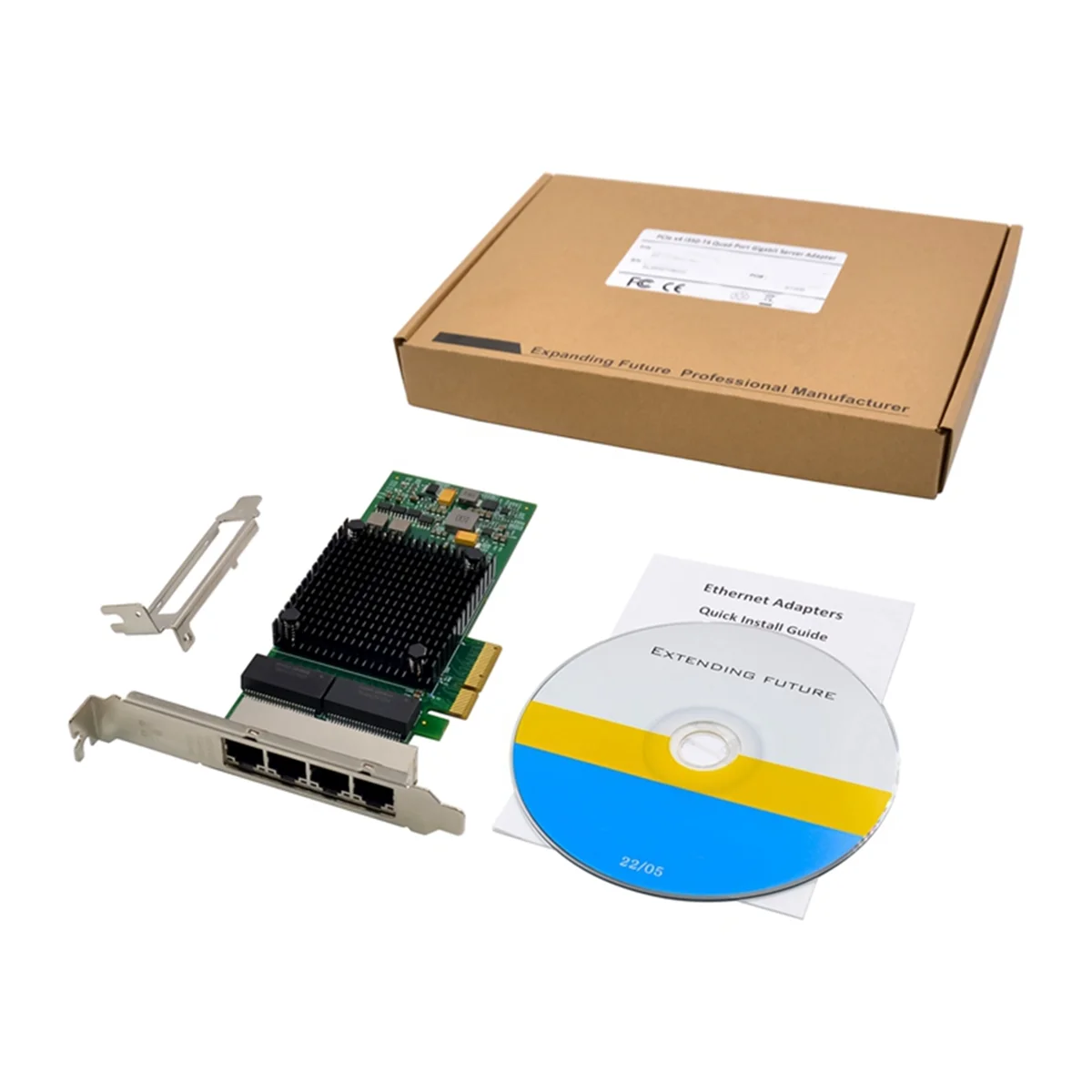 AT87-I350-T4 PCI-E X4 Gigabit Server Network Card Four-Port RJ45 Gigabit Industrial Vision Server Network Card