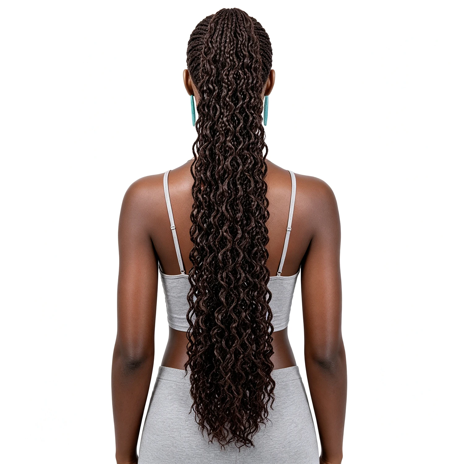 Ultra Long 30Inch Deep Wave Claw Clip Ponytails Synthetic Hair Fluffy Curly Ponytail Hair Extensions For Girls
