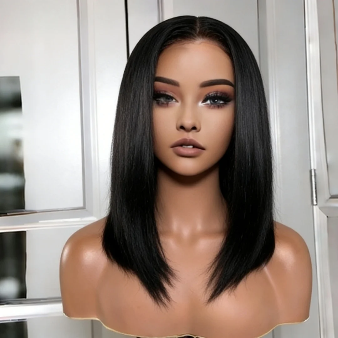 

180Density Black Straight 16" 5x5 Silk Base Jewish Human Hair BabyHair HD Lace European Hair Glueless Preplucked