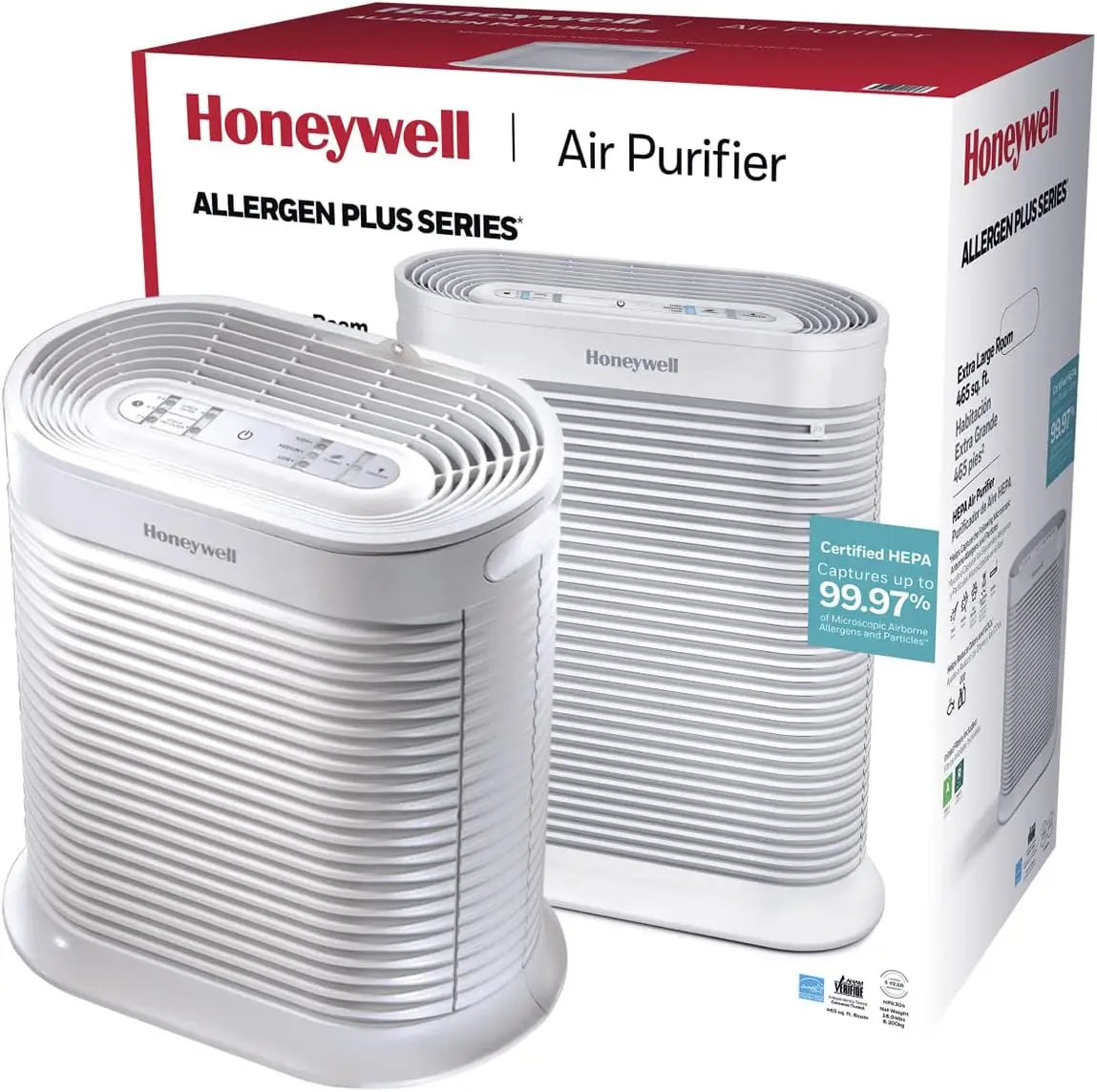 HEPA Air Purifier, Airborne Allergen Reducer for Extra Large Rooms, Reduces Allergens, Smoke, Wildfire Smoke, Pollen, Pet Dander