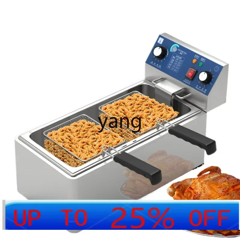 

CX Commercial Deep Frying Pan Household Single/Double Cylinder Large Capacity Fried Skewers