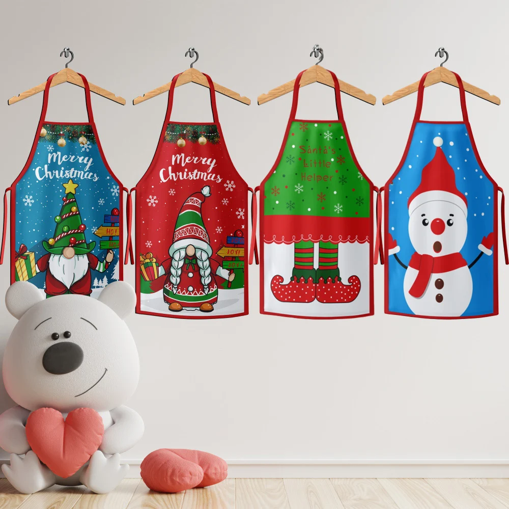 Merry Christmas Apron Christmas Decorations for Home Kitchen Apron Accessories 2024 Christmas Natal Navidad 2025 New Year Gifts