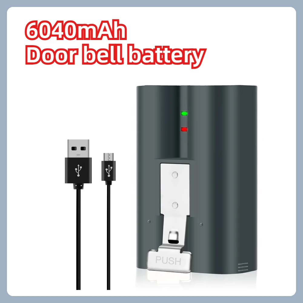 3.65V 6040mAh Replacement Ring Video Door Bell Camera Video Cells 6040mah Lithium Battery Power Bank V4 Rechargeable Battery