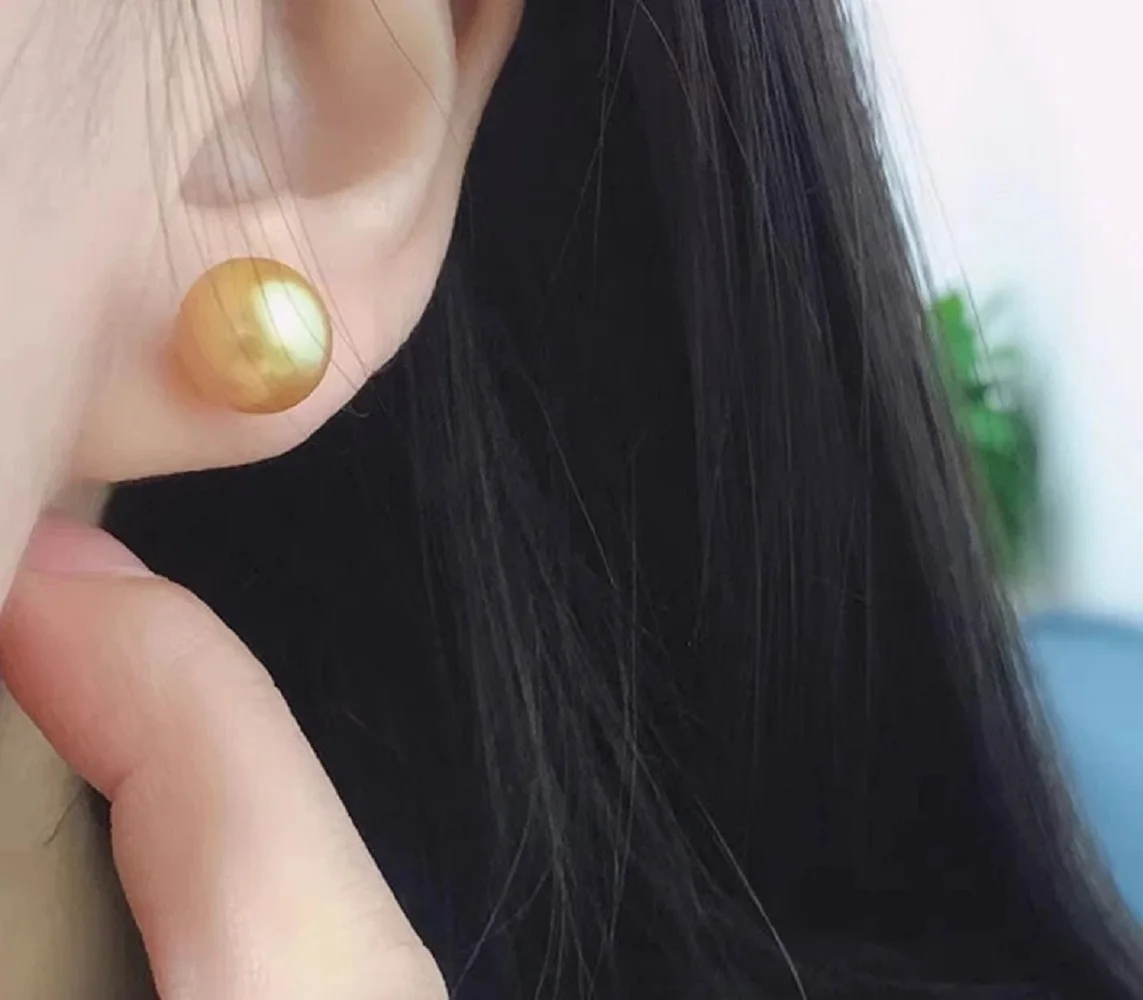 

Серьги по оптовой цене AAAA 9-10 мм 10-11 мм Натуральные круглые золотые серьги с жемчугом Южного моря 14-каратное золото