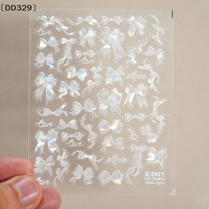 Shiny Bowknot Ribbon Knot Tie Knot Dreamy Fantasy Bright Chic Beauty Self Adhesive 5D Nail Art Sticker Manicure Decal〔DD329〕