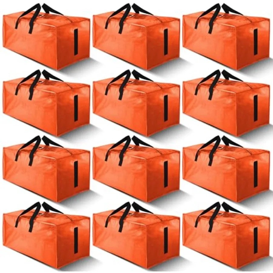 

Набор из 12 больших прочных сумок для переезда с молниями и ручками для переноски - водонепроницаемые, сверхпрочные, для экономии места, складные