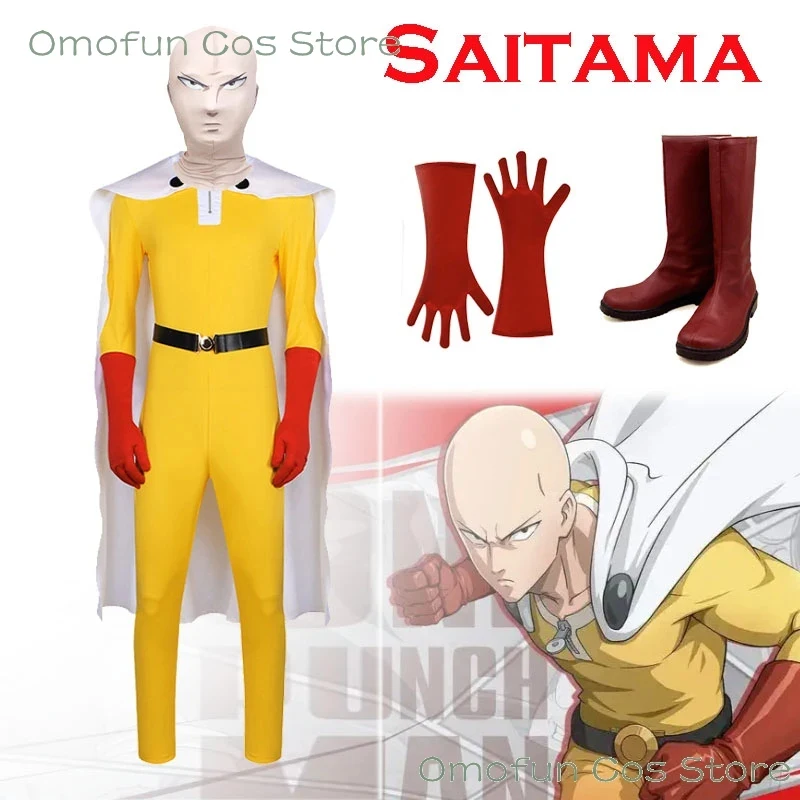 

Костюм для косплея Сайтамы из ONE PUNCH-MAN: накидка, ботинки, маска. Одежда для ролевых игр по аниме, Хэллоуин, ACG-мероприятия.