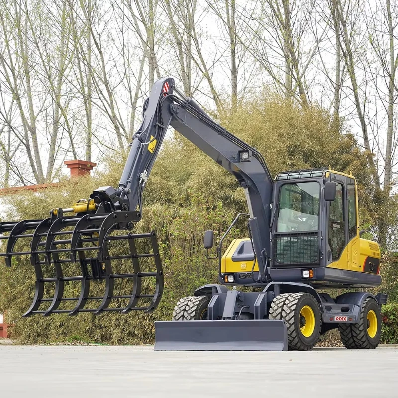 Erdbewegender Bau-Reifenbagger Minibagger 9-Tonnen-Bagger mit Rädern