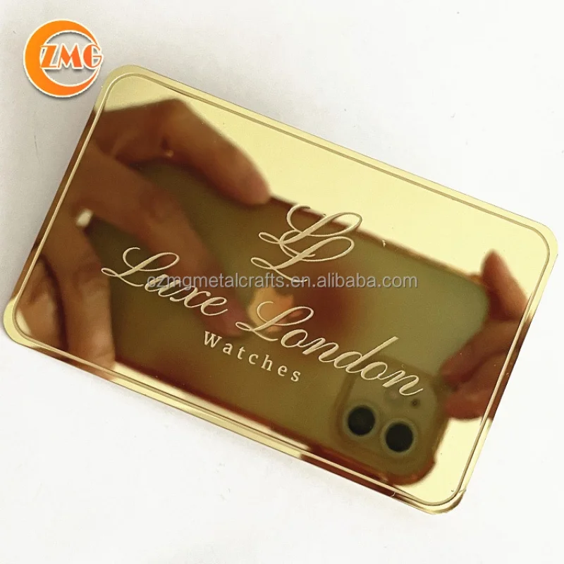 Customized wholesale high quality engraved gold stainless steel mirror S