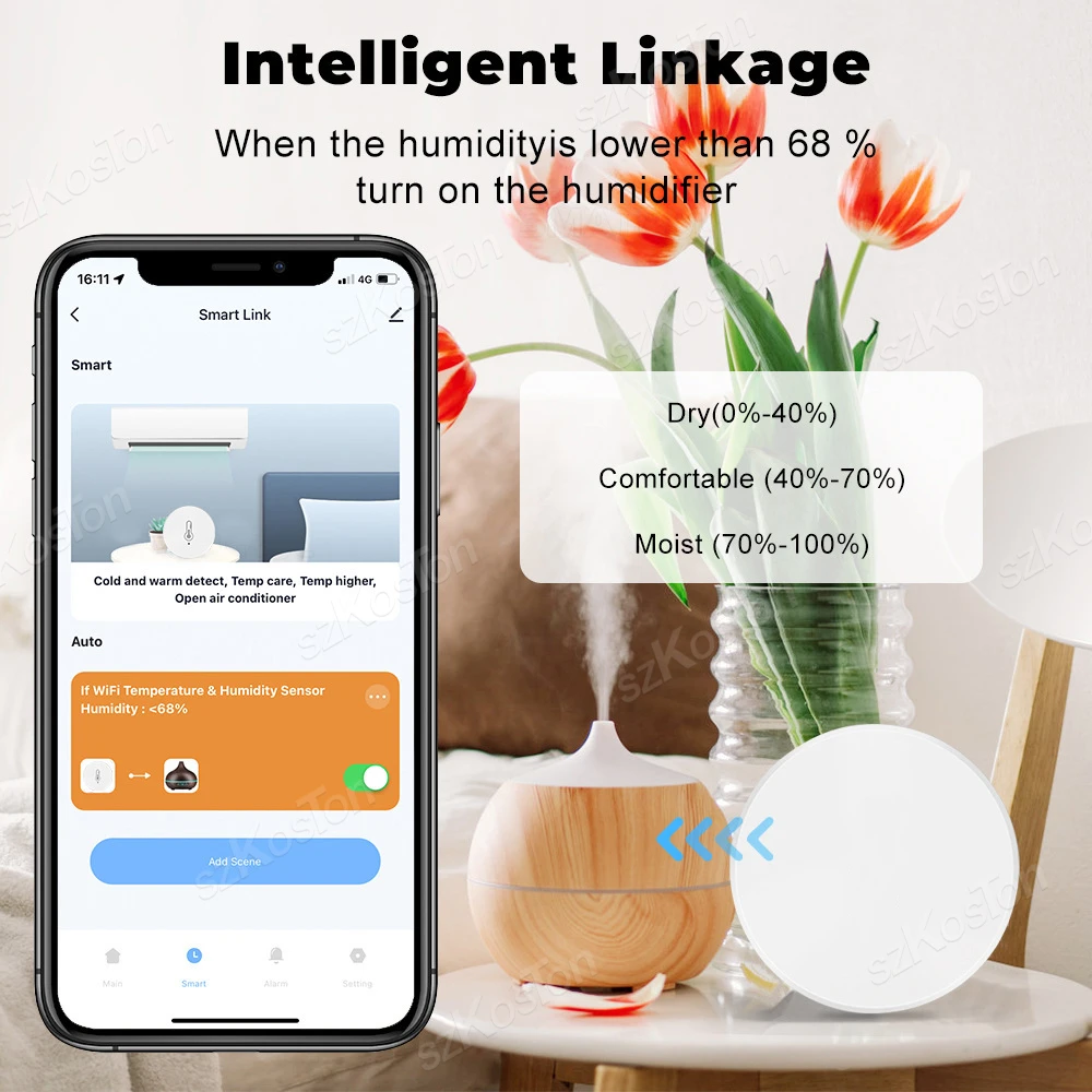 ZigBee Temperature Humidity Sensor eWeLink App Indoor Thermometer for SmartThings Zigbee2MQTT Google Home Assistant Alexa Alice