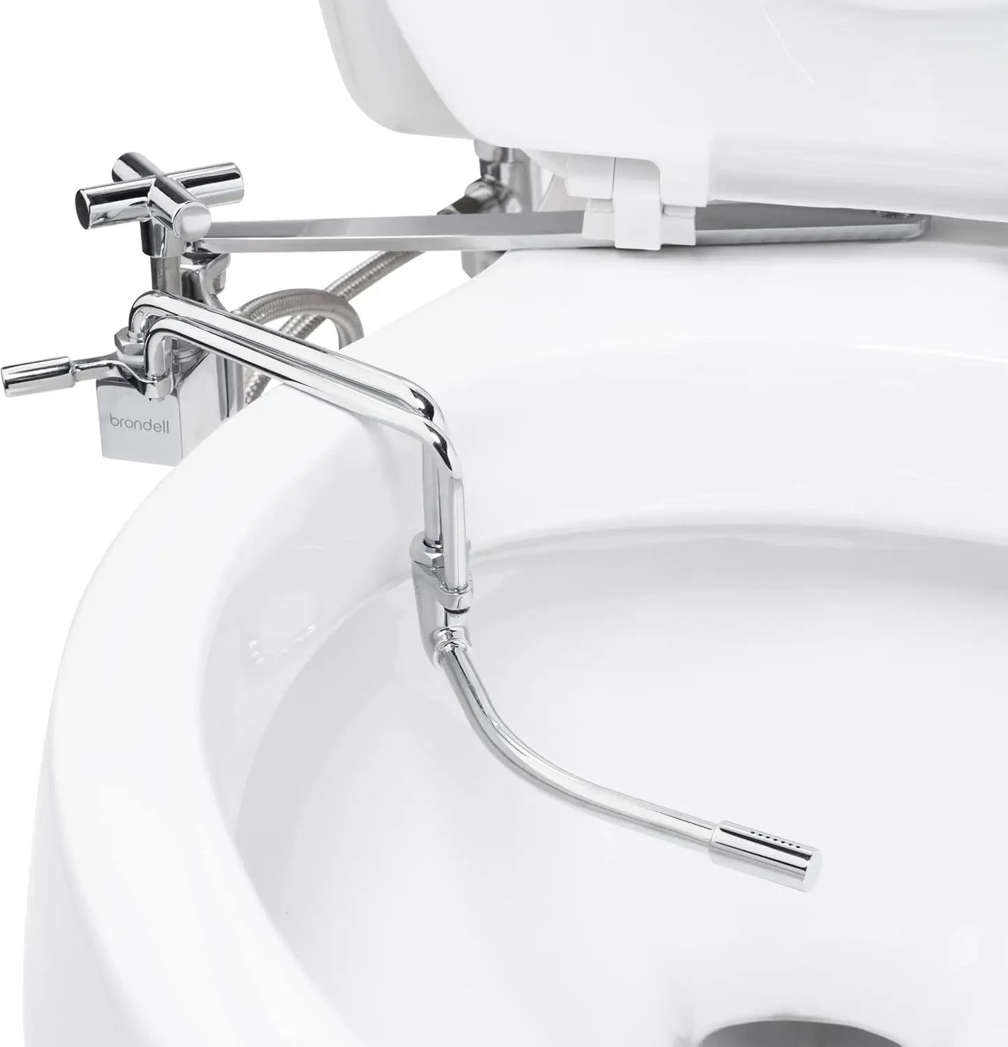 

Brondell SMB-15 Side Mounted Manual Bidet Attachment for Toilet Seats with Adjustable Sprayer and Water Pressure, Thin Profile