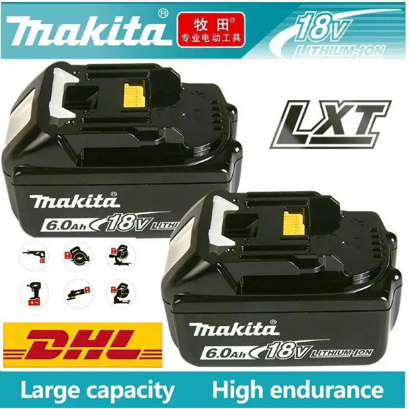 Makita Battery 18V original 6.0Ah/5.0Ah capacity, suitable for Makita 18V power tools to replace lithium batteries