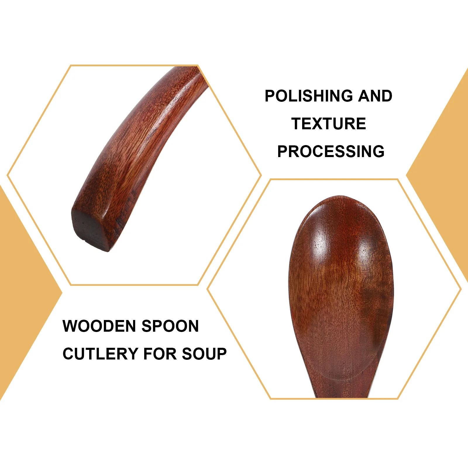 

4Pcs Nanmu Wooden Spoons Elegant Design Multipurpose Kitchen Dessert Salad Soup Stirring Reusable Polished Utensils