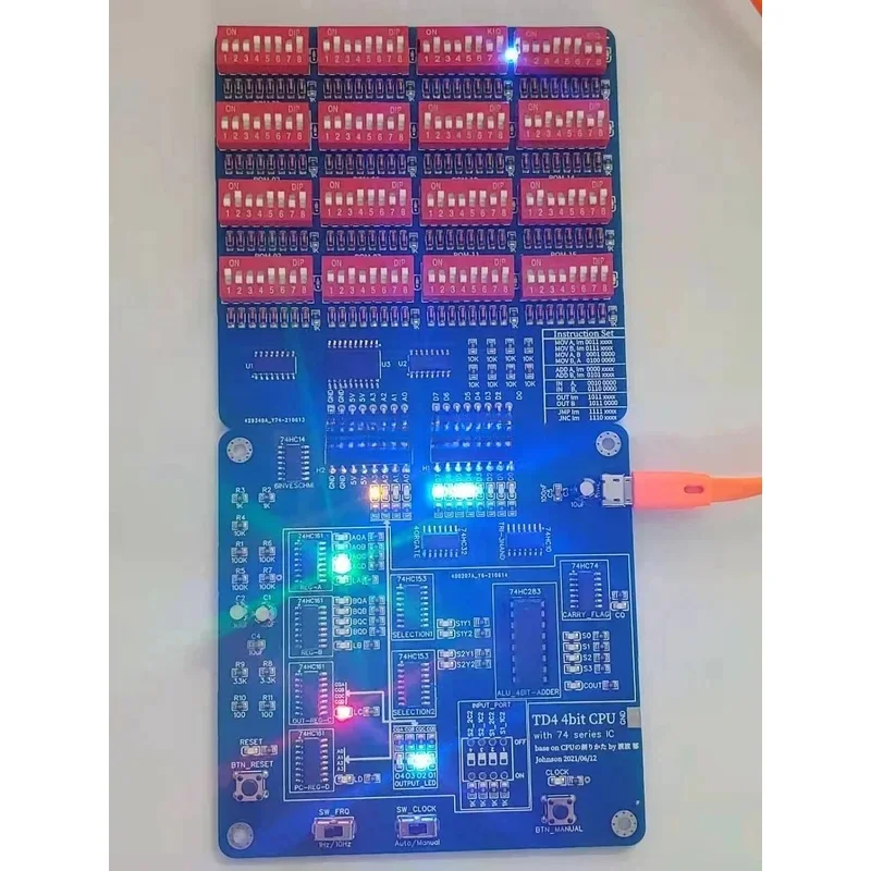 4Bit TD4 CPU Self-made Introduction 74 Series Chip Logic Design CPU Operating Principle Learning