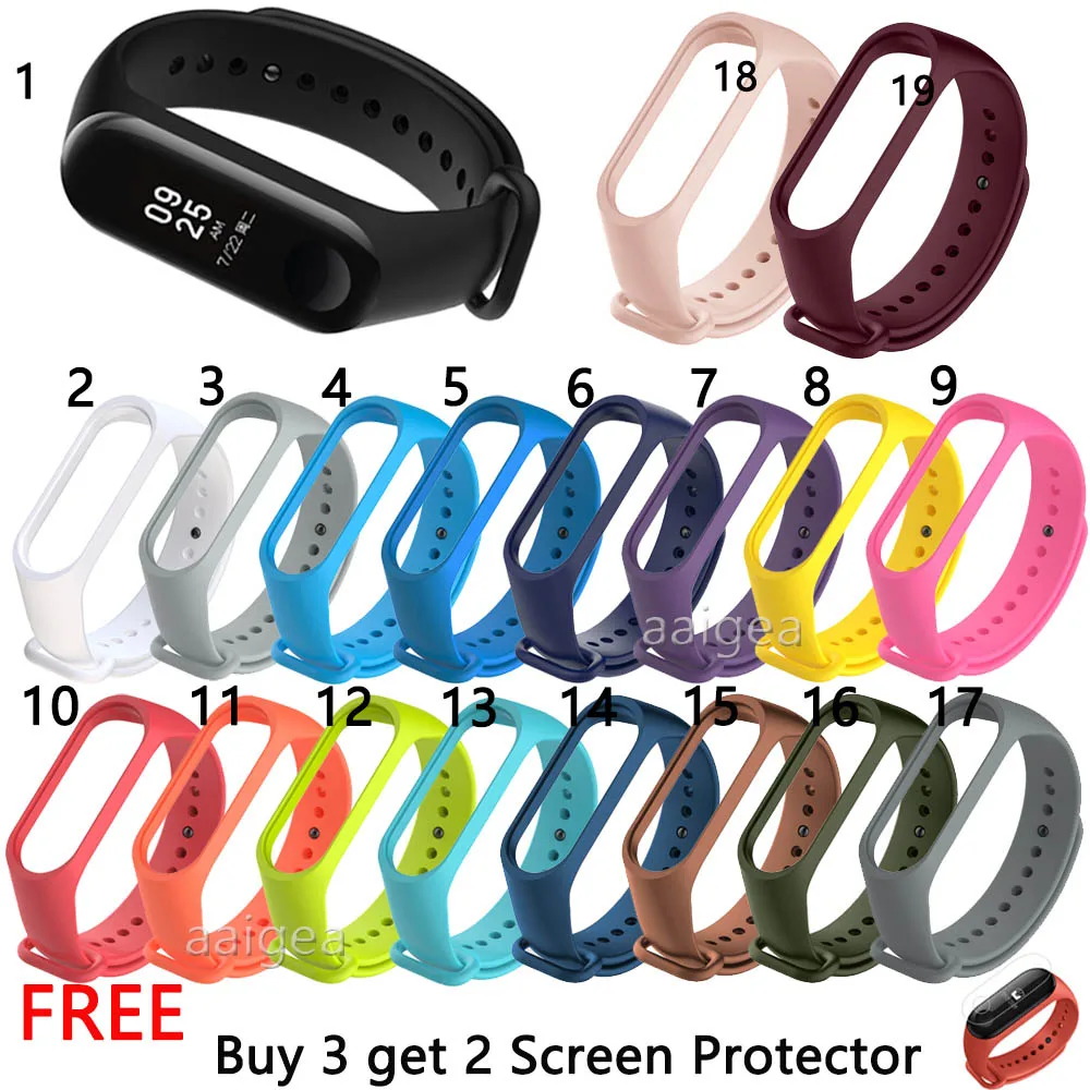 Xiaomi Mi Band用シリコンストラップ,3色,4色,30色