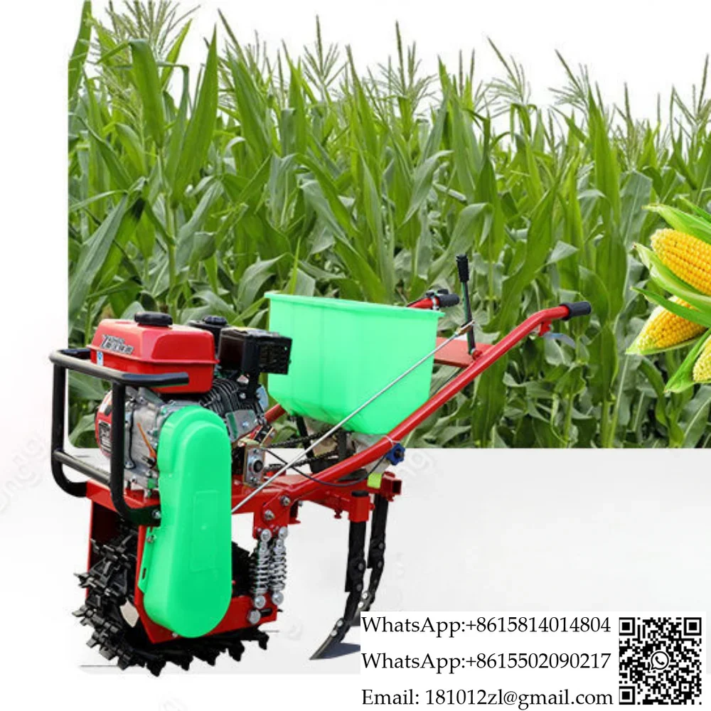 Agricultural gasoline small chain-rail topdressing micro-cultivator single-wheel tiller hoe crawler ditch opener