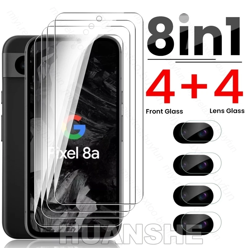 

8in1 Tempered Glass Camera Lens Screen Protector for Google Pixel 10 Pro XL 10 10a 9 9a 8 8a 7a 6a 5G