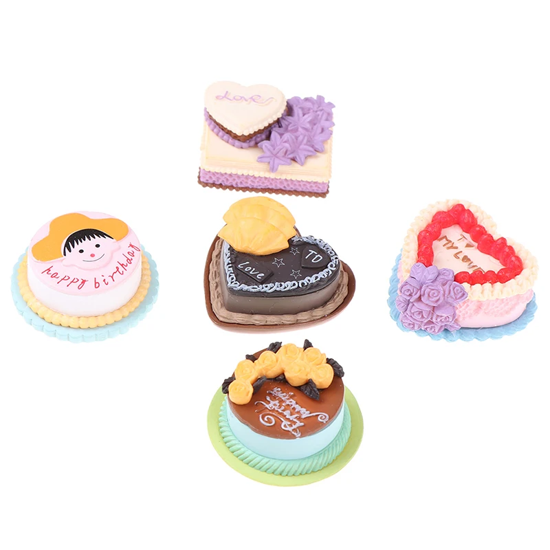 Birthday Cake Model Simulation Food Miniature Figurine Pretend play Kitchen Toy