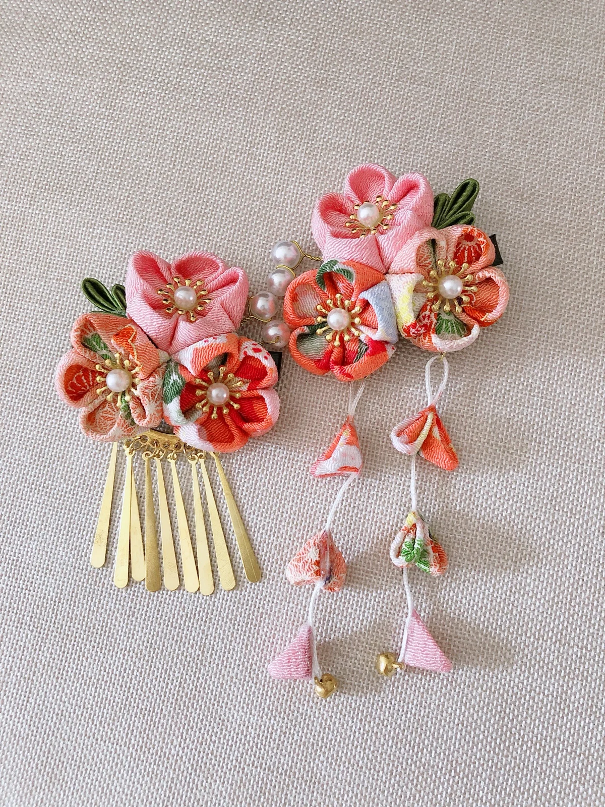 Japanese Hair Accessories Hairpins Kimono Photo Tassel Edge Clips Handmade Headdress Joinery Hairpins