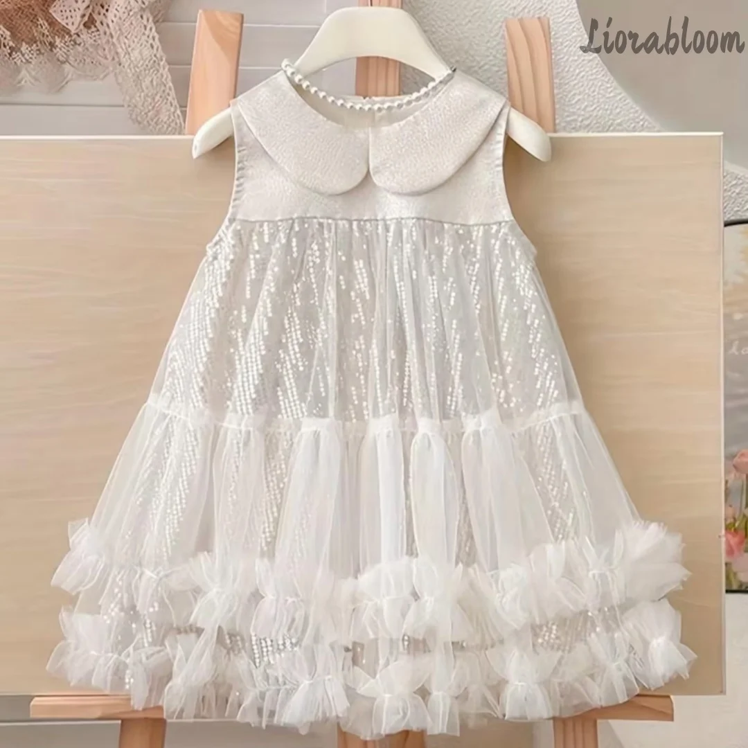 Abito da Damigella Bianco su Misura, Stile Designer, Abbigliamento Elegante per Matrimoni, Vestito Fresco ed Elegante per Ragazze, Mini Abito da Festa