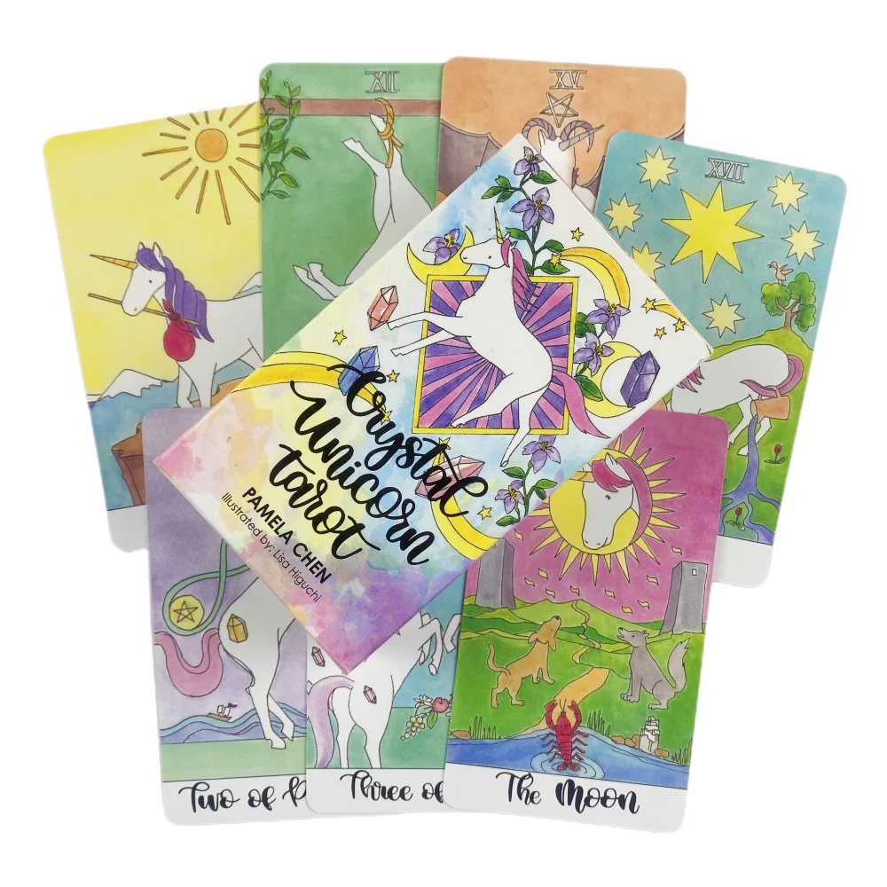 Crystal Unicorn Tarot Cards A 78 Deck Oracle English Visions Divination Edition Borad Playing Games