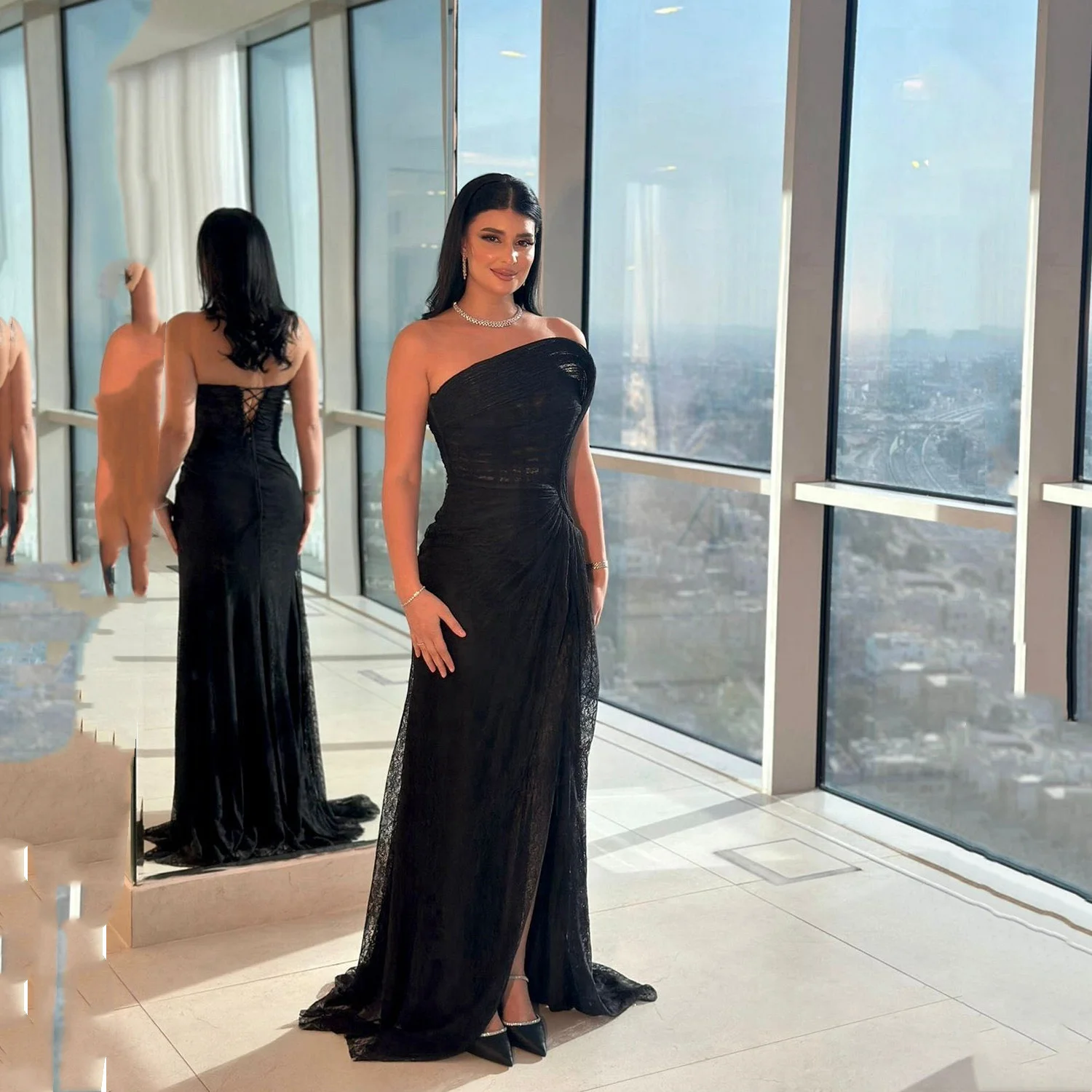 

Aileen Customized Elegant Party Dresses 2025 Prom Dress Платье Женское Вечернее Mermaid Robes of Soirée Lace Women Evening Dress