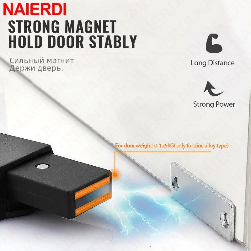 NAIERDI Magnetic Door Catches Heavy Duty Push to Open Cabinet Catch for Hidden Door Handle Replacement Magnets Cabinet Latch