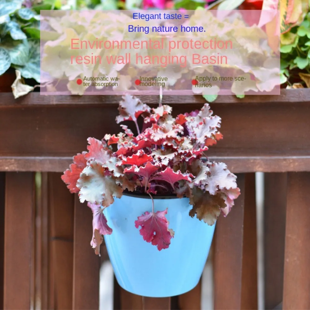 

Self Watering Flower Pot Solid Color Wall Hanging Hanging Basket Plant Storage Holder Automatic Water Absorption Vegetable Plate