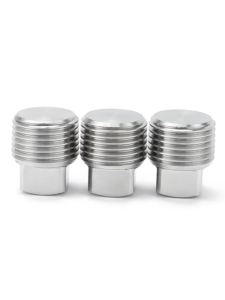 1 قطعة 1/8 "1/4" 3/8 "1/2" 3/4 "1-1/4" 1-1/2 "2" Pt Npt ذكر 304 الفولاذ المقاوم للصدأ مربع سدادة طرفية غطاء وصلة أنابيب #5